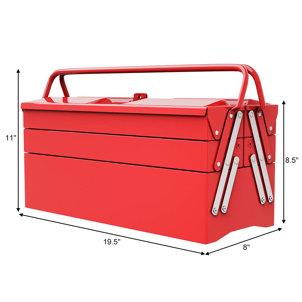 Buy Goplus 20Inch Portable 5Tray Cantilever Metal Tool Box Steel Tool