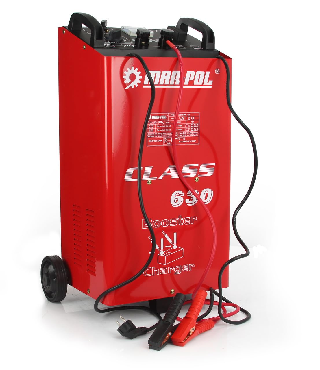 Cargador con función de carga rápida y arranque | Voltaje de carga 12V 24V | para baterías con una capacidad de 60 a 800 Ah | con ruedas