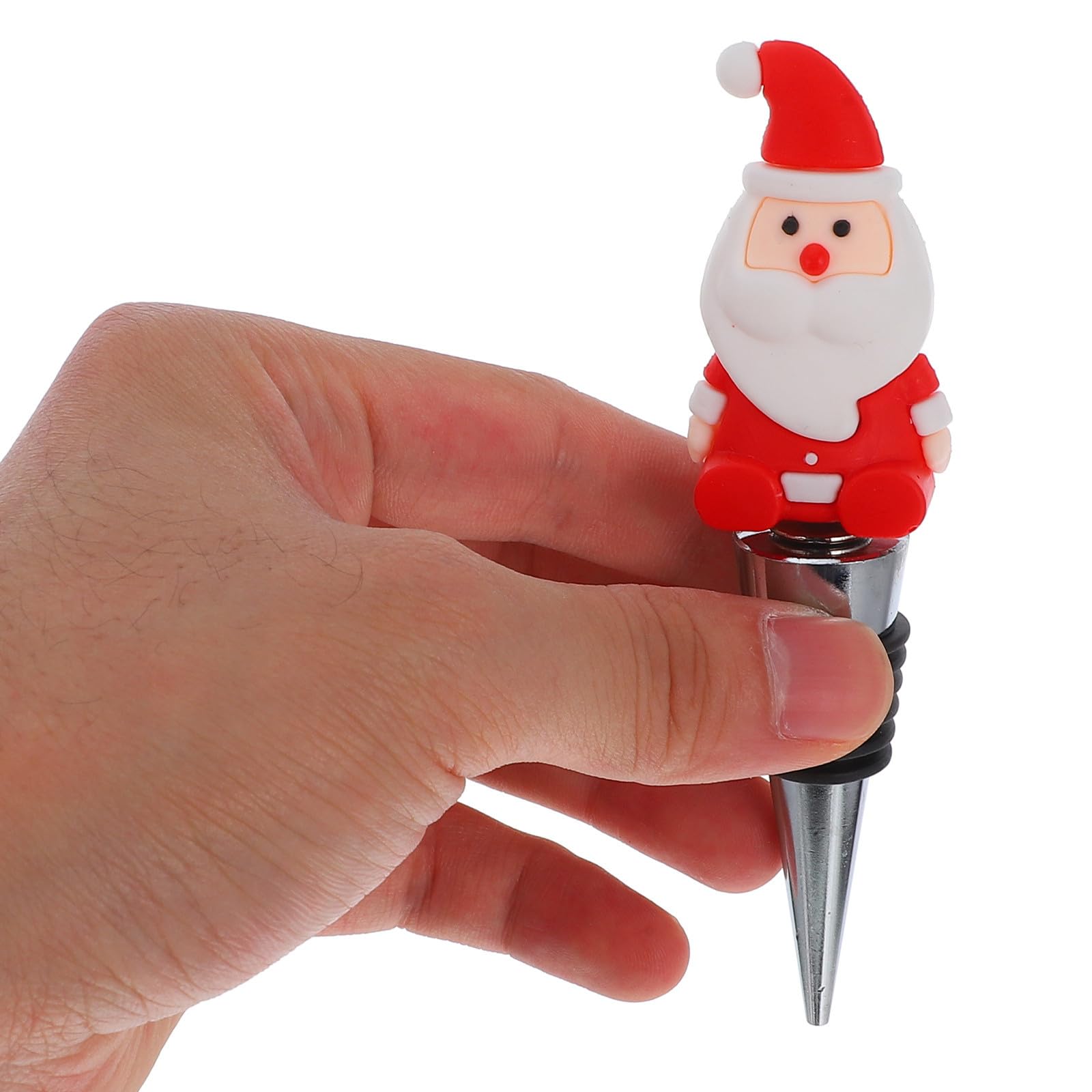 TOYANDONA 16 Piezas Tapón de Vino de Papá Noel Rojo para Botella, Pvc y
