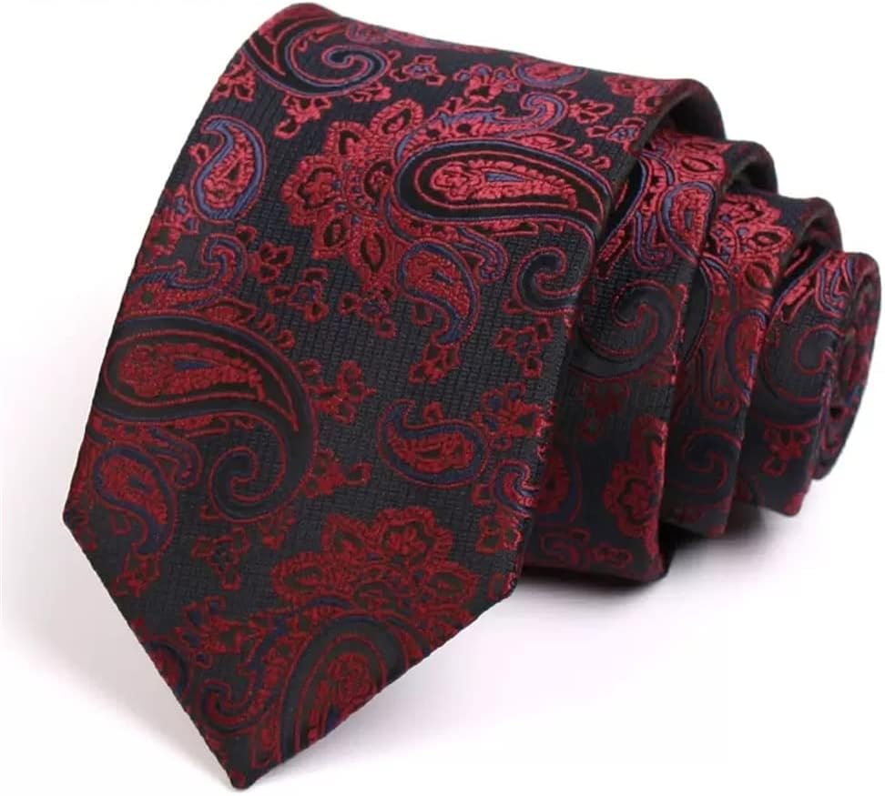 GDDZA ネクタイ メンズ フォーマル ビジネス 韓国語版 ブラック レッド カシューナッツフラワー レトロ ビッグフラワー ネク
