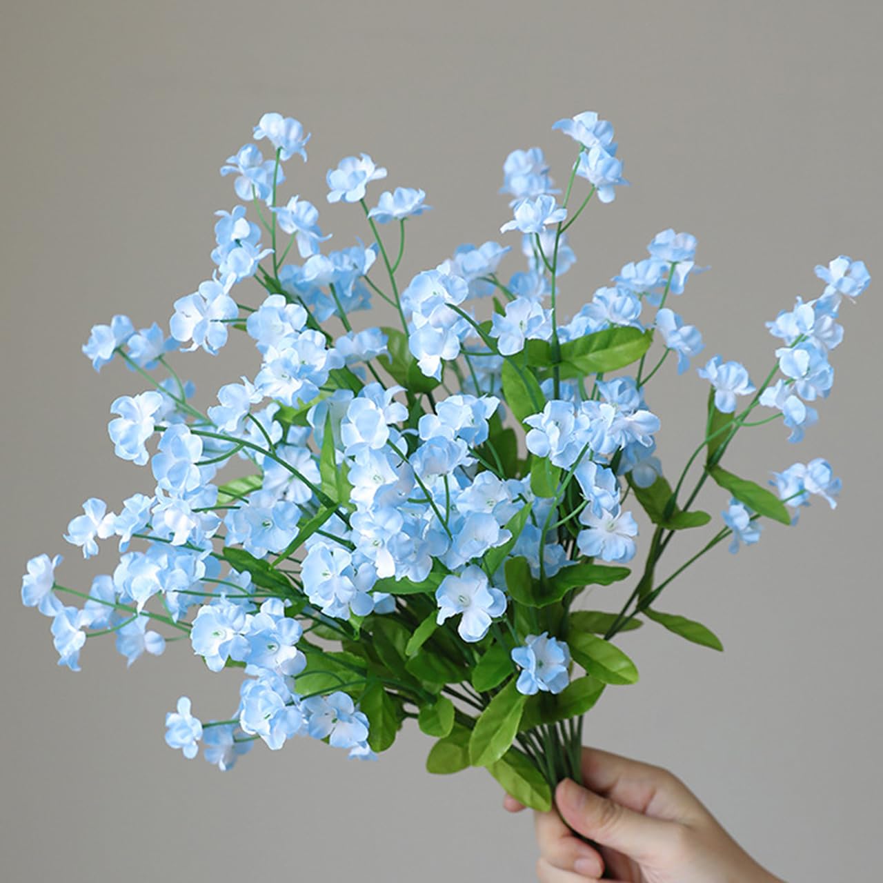 KIJING 6Pcs Forget-Me-Not Artificial Flowers,Artificial Floral Stems for Silk Arrangements,Wedding Vase Bouquet for Home Decoration(Blue)