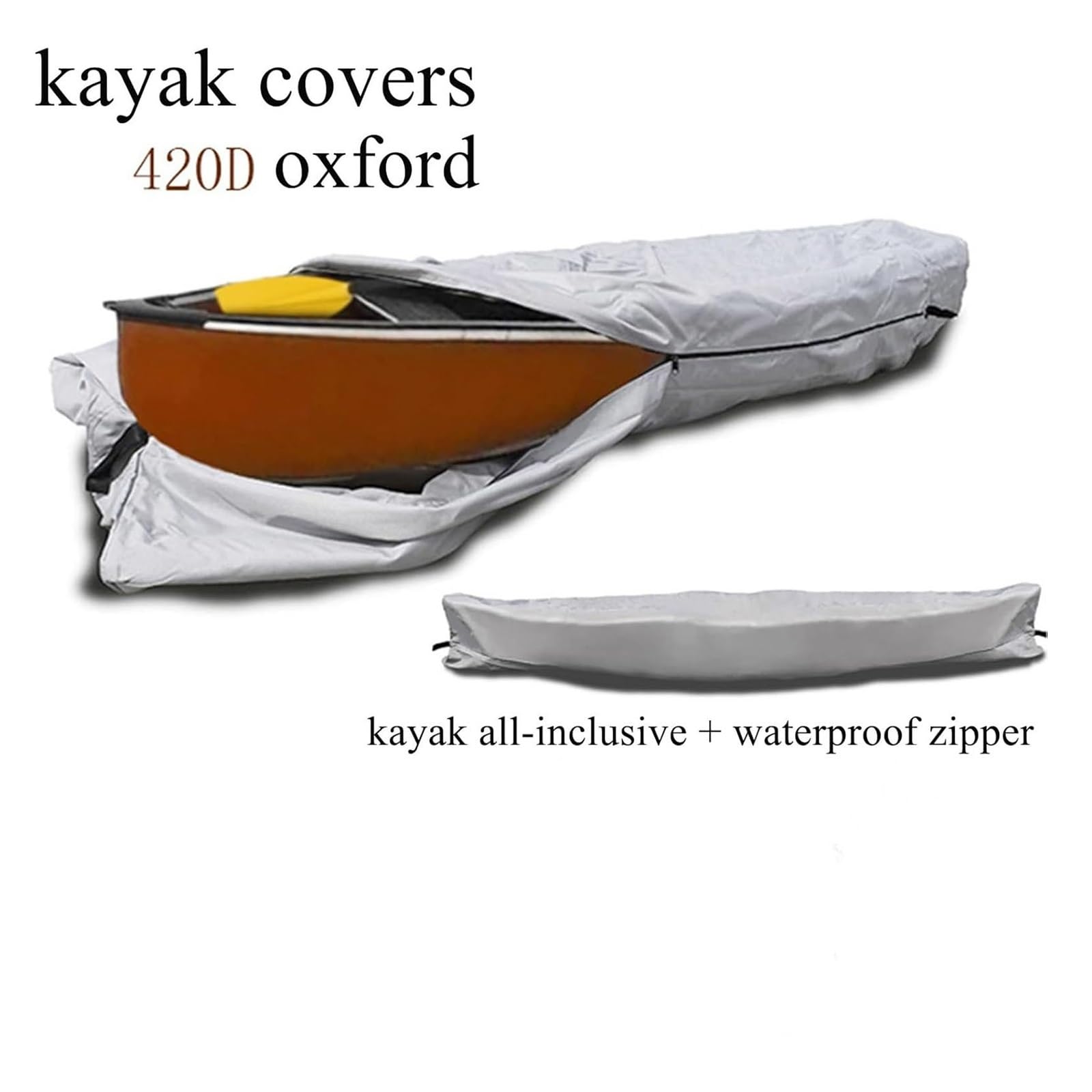 Pokrowiec do przechowywania kajaka, Pokrowiec do przechowywania kajaka, czarno-szary, 10-18FT, opakowanie 2 szt(Black,13FT)