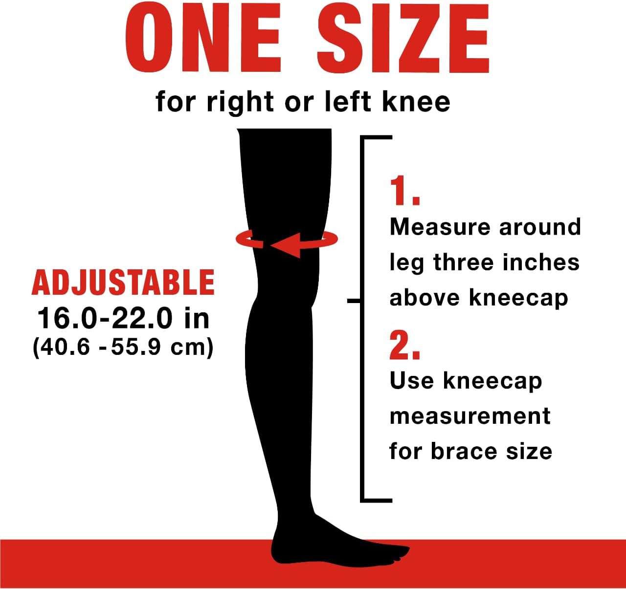 ACE Brand Hinged Knee Brace, Provides Firm, Stabilizing Support and Compression to Muscles and Joints, Adjustable Knee Brace With Knee Straps, Right or Left Knee Brace, One Size Fits Most