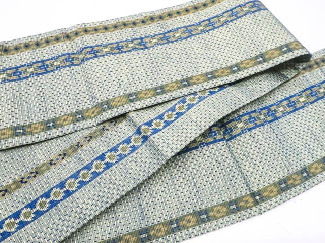 名古屋帯 墨流し たたき染 ロングサイズ 着物 121a o 川勝染匠謹製