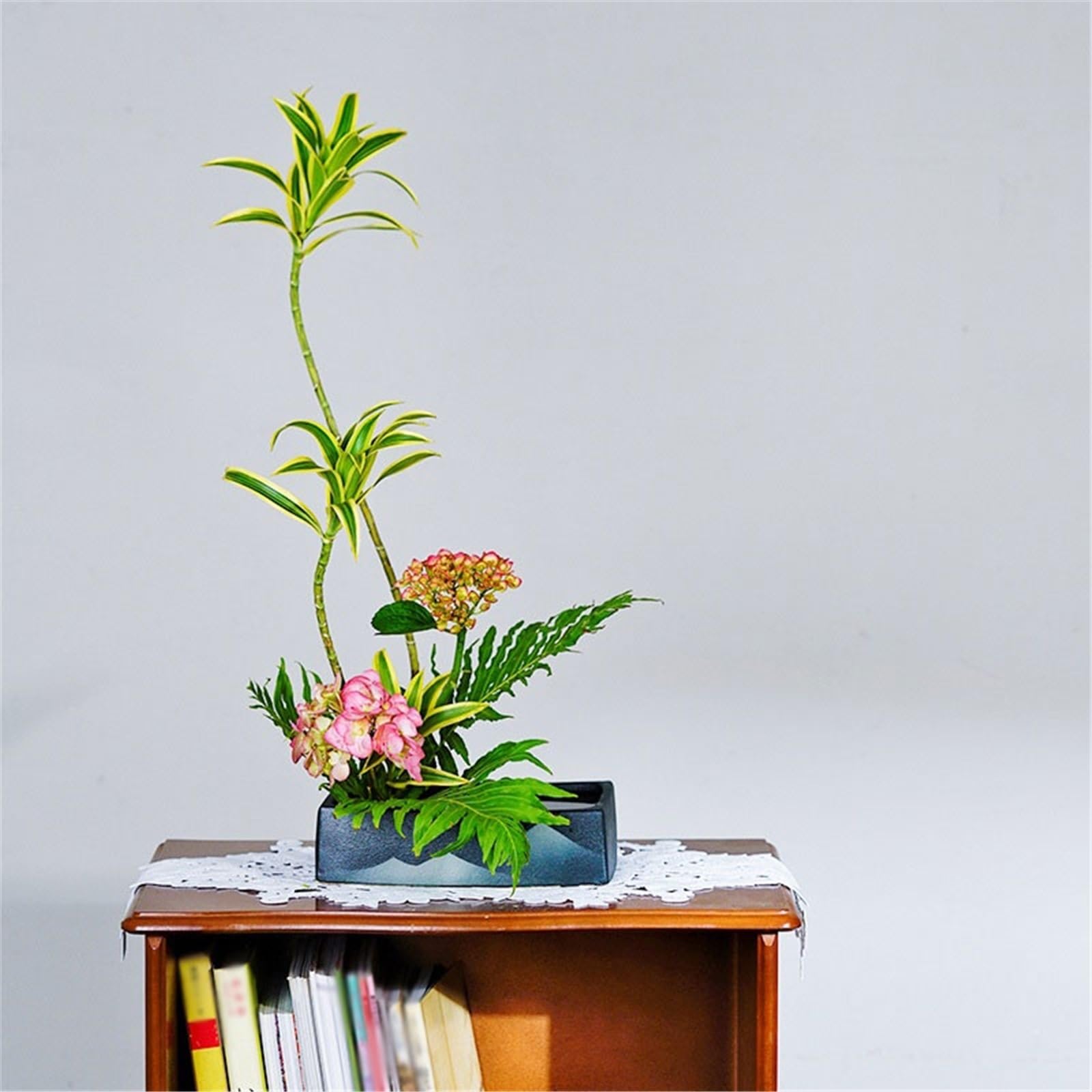 Sottovasi per Piante Vassoio raccogli Gocce Rettangolare in Ceramica for Piante da Tavolo, vasi for composizioni Floreali for l'arredamento di casa e Ufficio