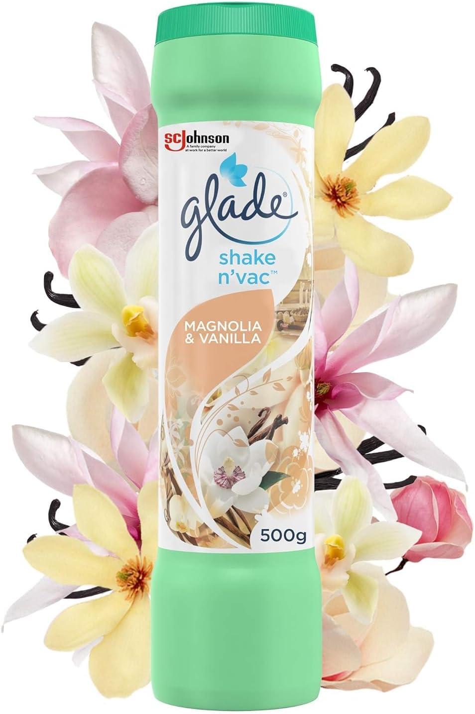 Glade Shake n'Vac Carpet Freshener & Odour Neutraliser, Magnolia & Vanilla, 500g