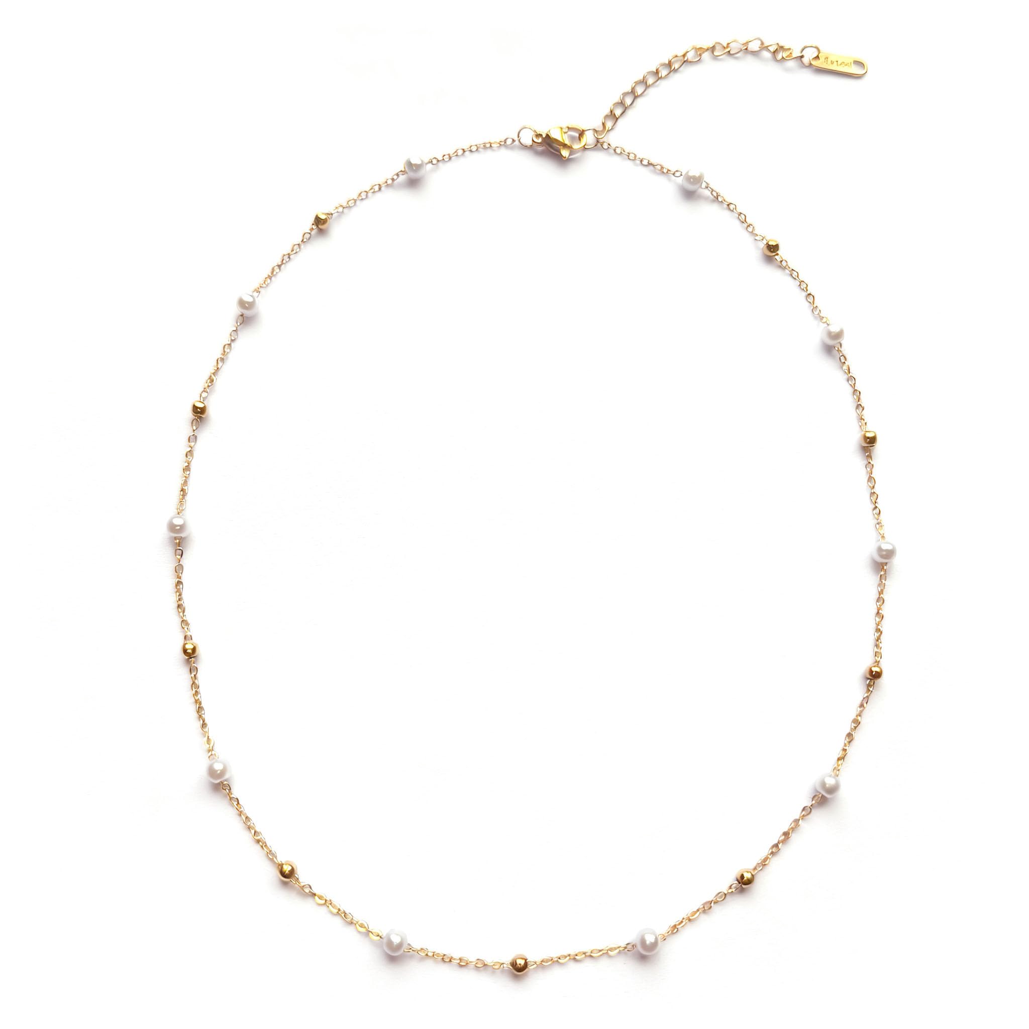 Pearl Necklaces for Women,18K Gold Plated Dainty Single Pearl Pendant Necklace Simple Pearl Choker Necklaces for Women Handmade Pearl Jewelry Bridesmaid Gifts