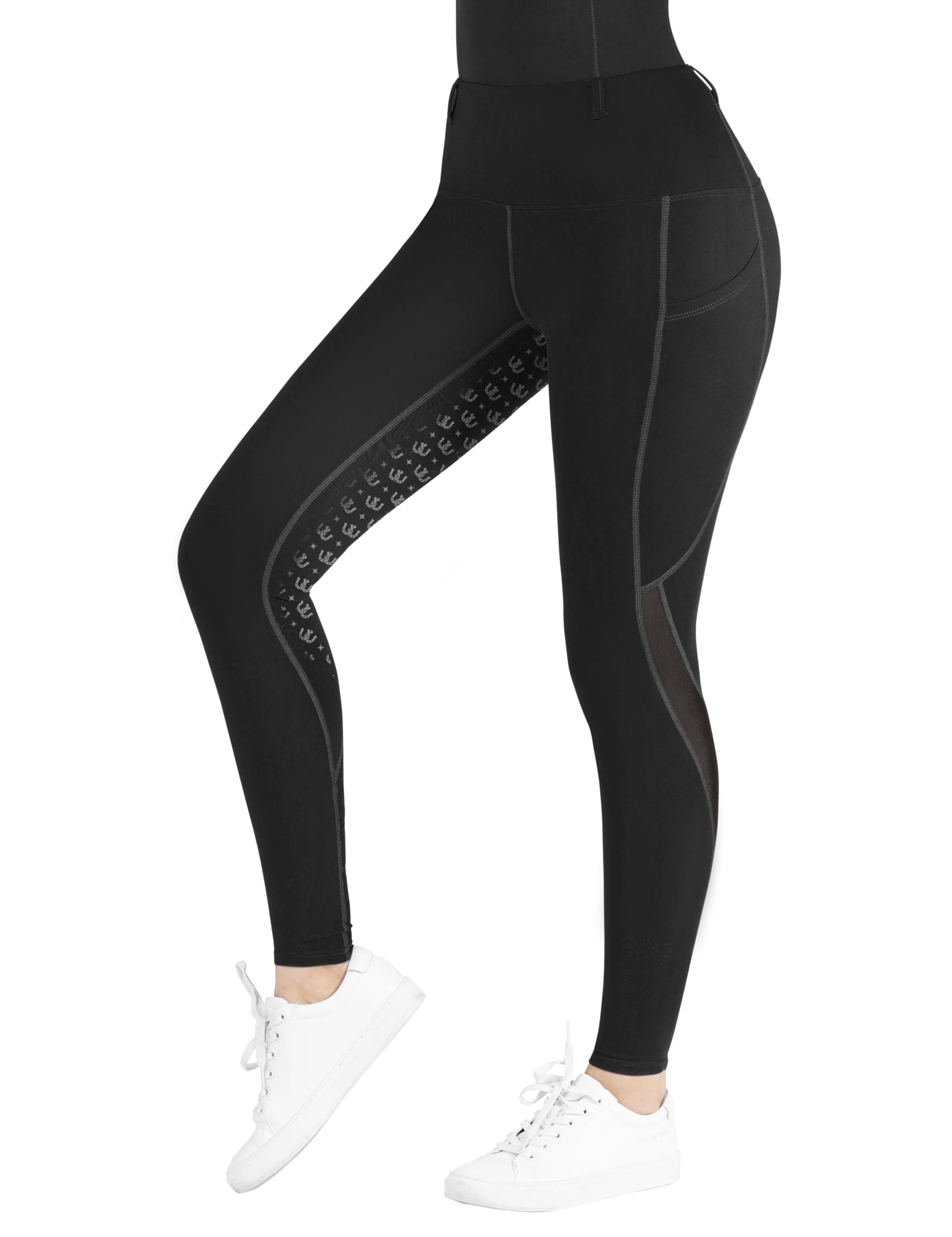 Pantalon d'équitation pour femme avec grip en silicone et tissu en maille ventilée