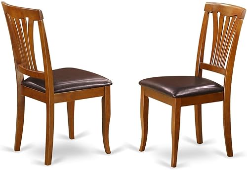 Miniatura 10 de East West Furniture Avon - Juego de 2 sillas tapizadas de tela de lino de madera maciza, color marrón