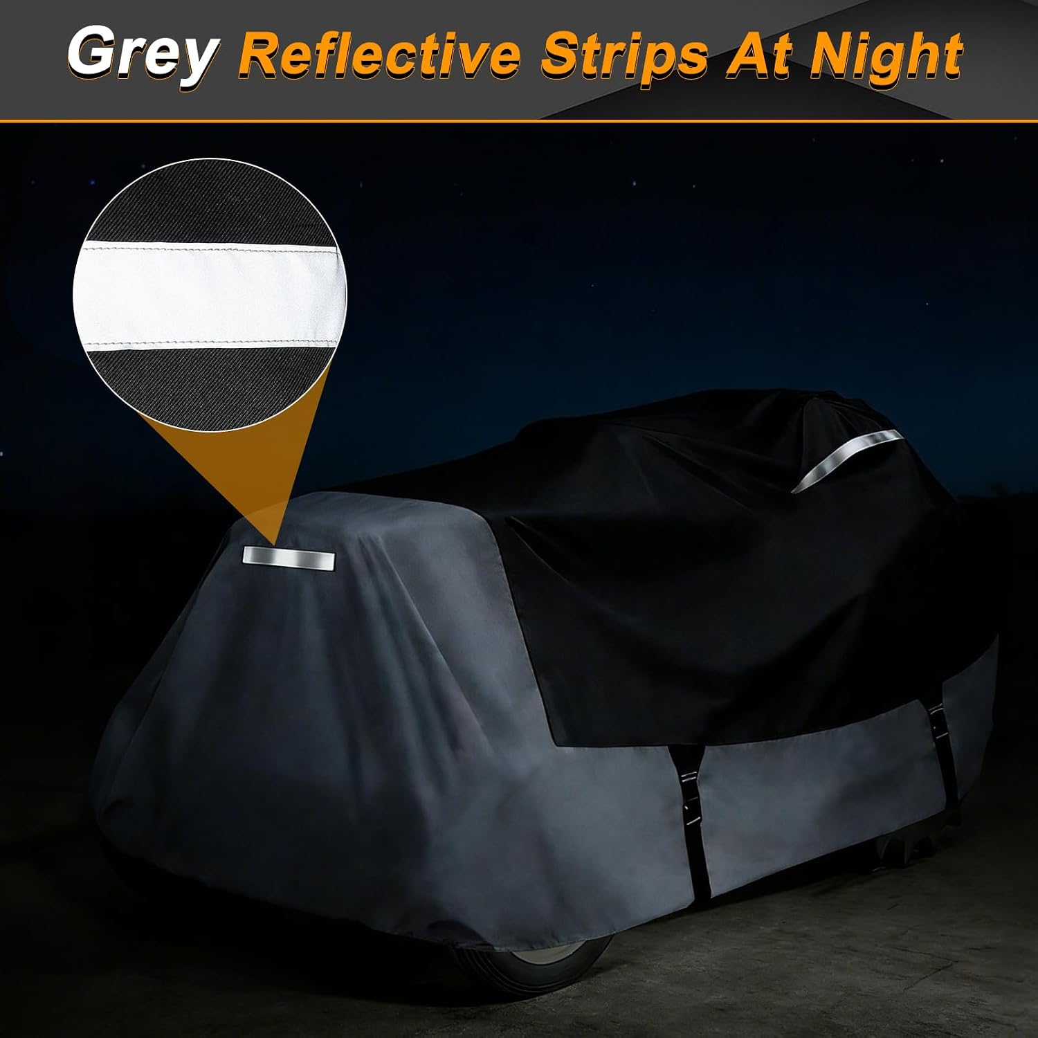 Tractor Cover for 1947-1954 Ford 8N/9N/NNA Models, 69x122x57inches, Heavy Duty 420D PVC with Air Vents & Reflective Strips, Charcoal and Black