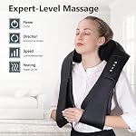Massager de cou avec chaleur, masseur de dos Shiatsu et épaules, tissu électrique profond 4D Massage de tricot, Utilisation à la maison, Bureau, Voiture- Meilleurs Cadeaux pour les femmes Hommes