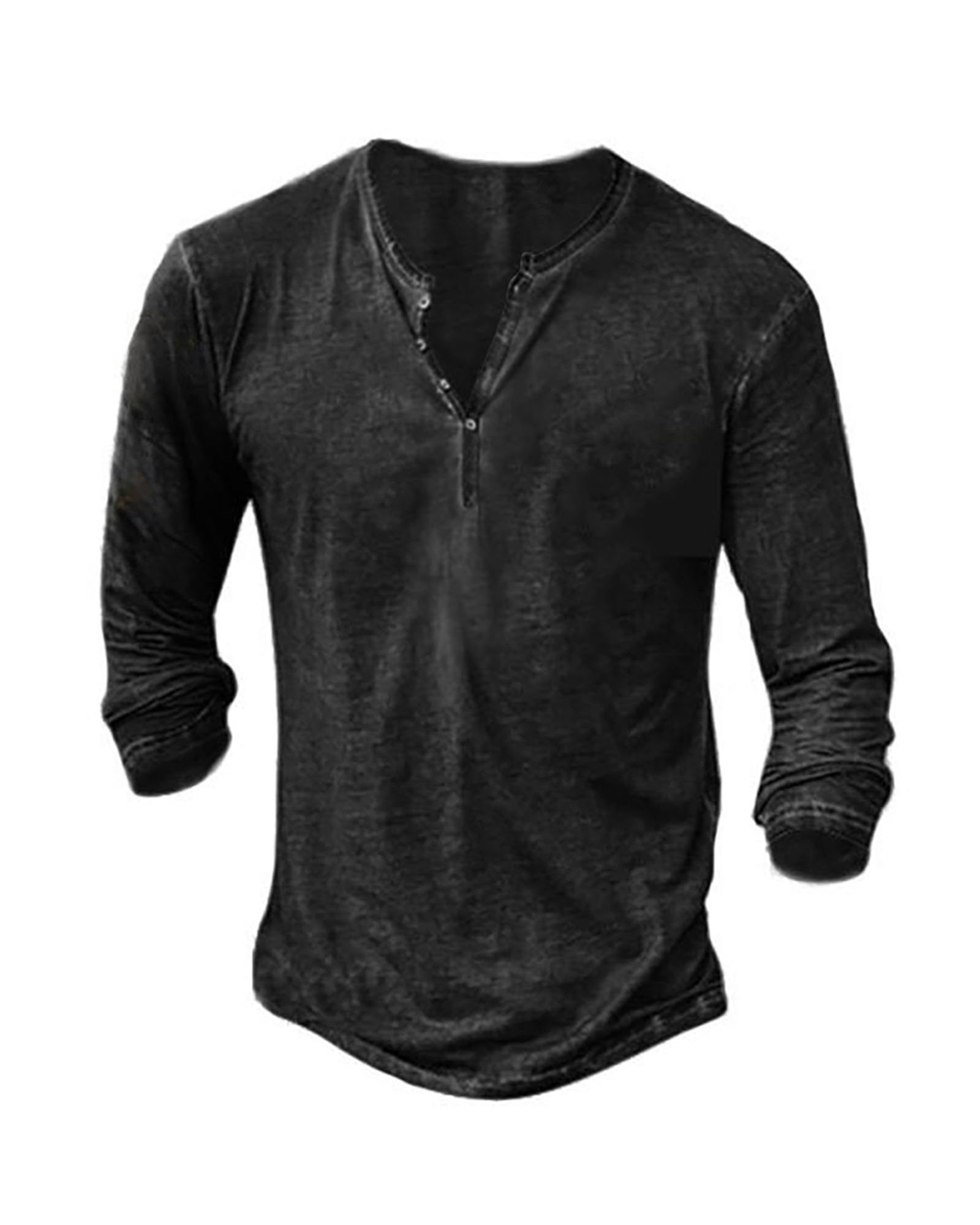 BeotyshowMens Distressed Henley Shirts Short Sleeve Button T-Shirt Slim Fit Cotton Casual Shirt