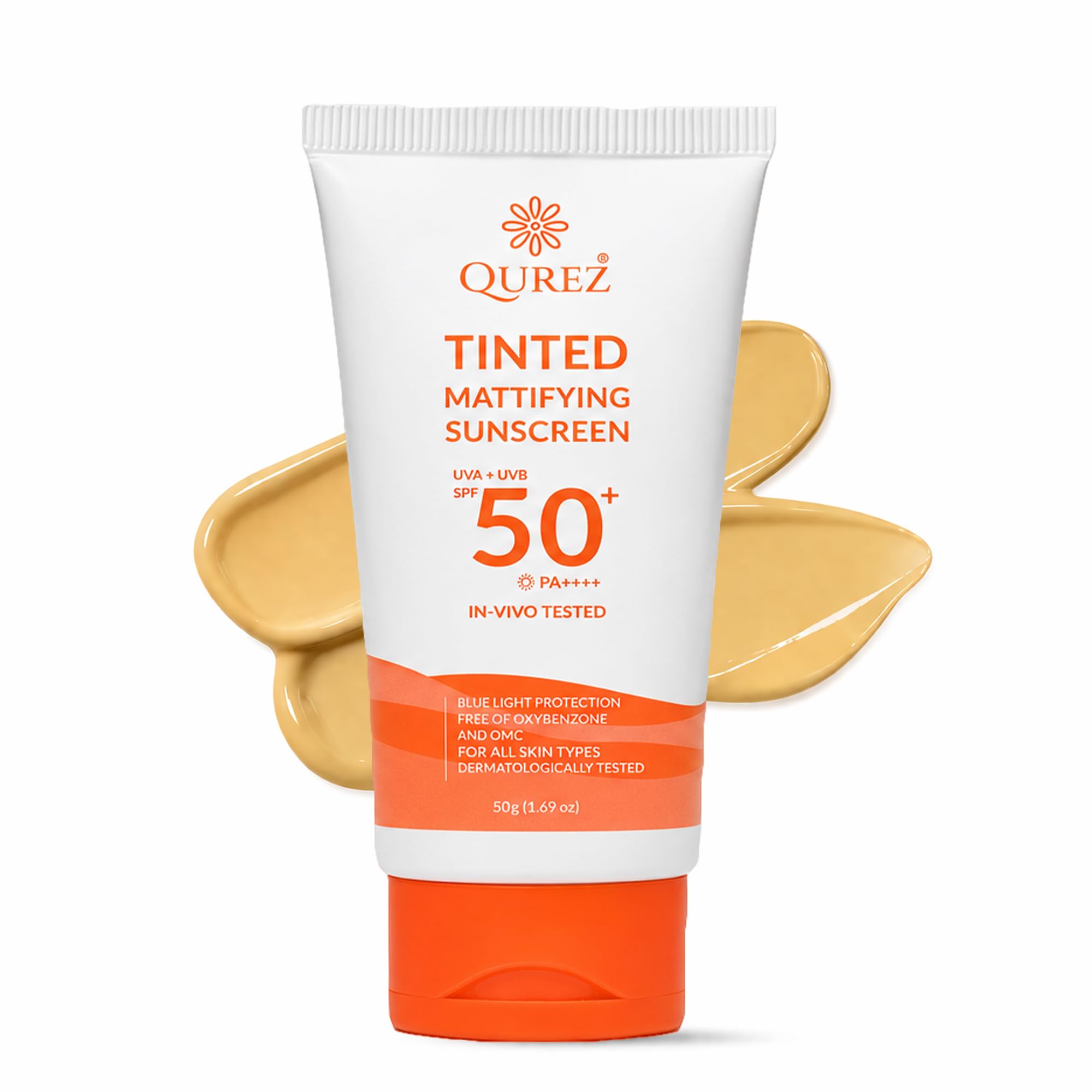 Qurez Tinted Mattifying Sunscreen SPF 50+ PA++++ Light Shade, Broad Spectrum, In Vivo Tested, Matte Finish, 50g-picture-10