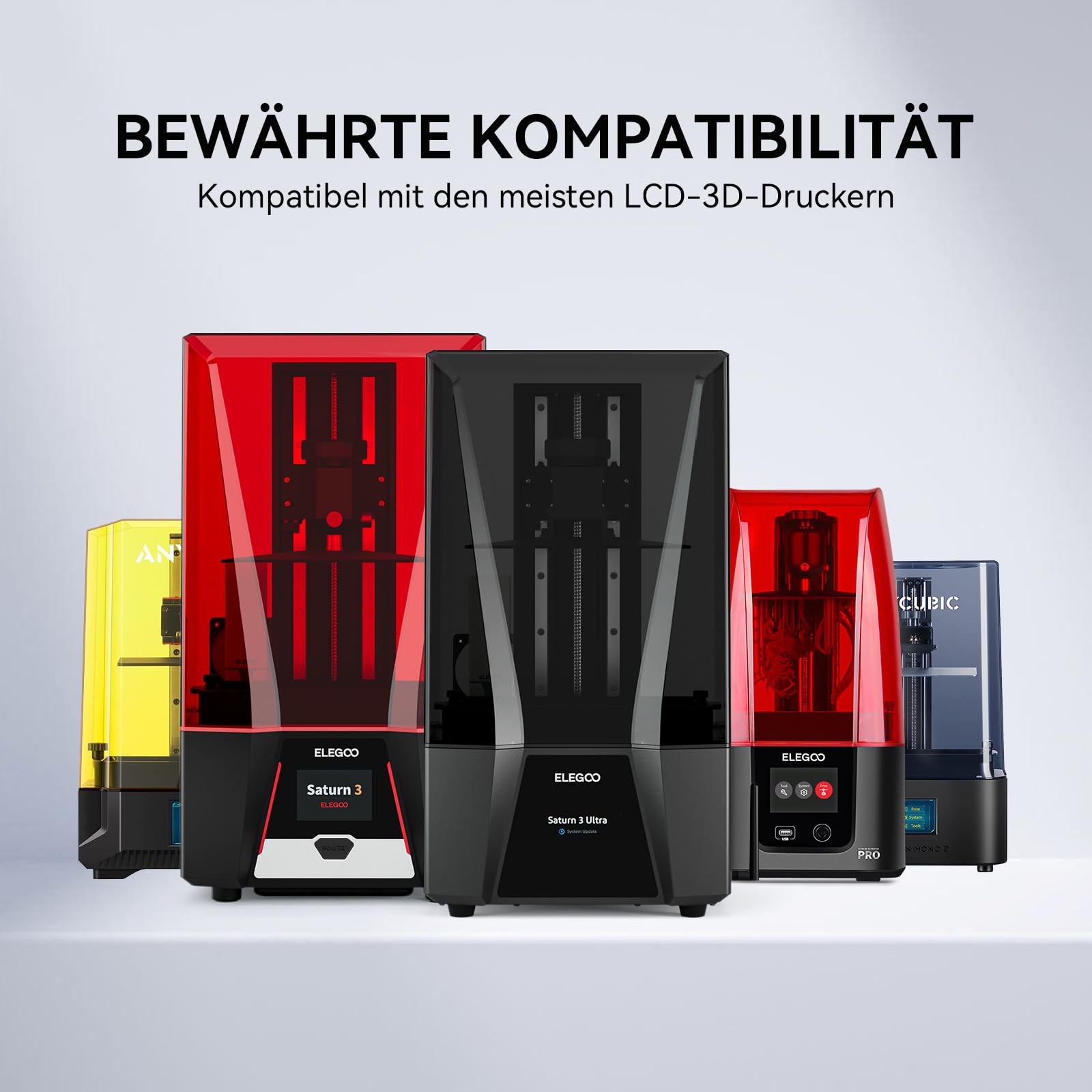 ELEGOO 8K Wasser Abwaschbar 3D Drucker Resin 1000g Grau, 405nm LCD UV-Härtung Water Washable Resin 3D Printer resin für LCD/SLA Resin 3D Drucker