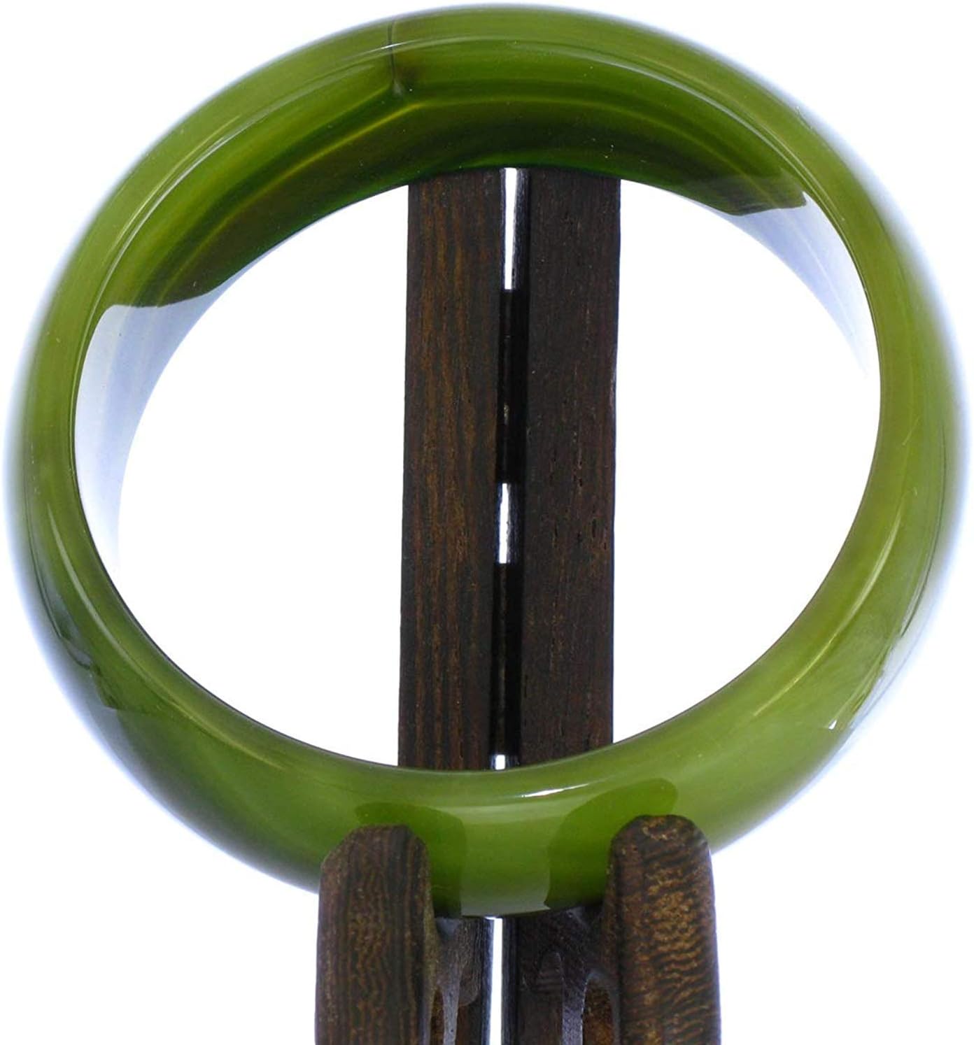 2.4" China Certified Nature Green Chalcedony Jade Women's Bangle Bracelets 6405