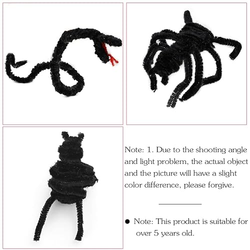 Miniatura 5 de 60 limpiapipas negras, tallos de chenilla, limpiadores de pipas artísticas para suministros creativos de decoración del hogar, proyectos de arte y