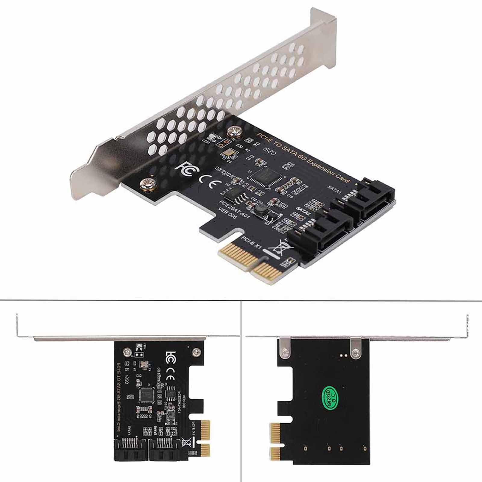 2-portowa Karta Rozszerzeń Pci Express, Karty Rozszerzeń SATA III 6 Gb/S, 6 GBPS, Karty PCI-E Plug And Play dla Dużej Obudowy/Małej Obudowy