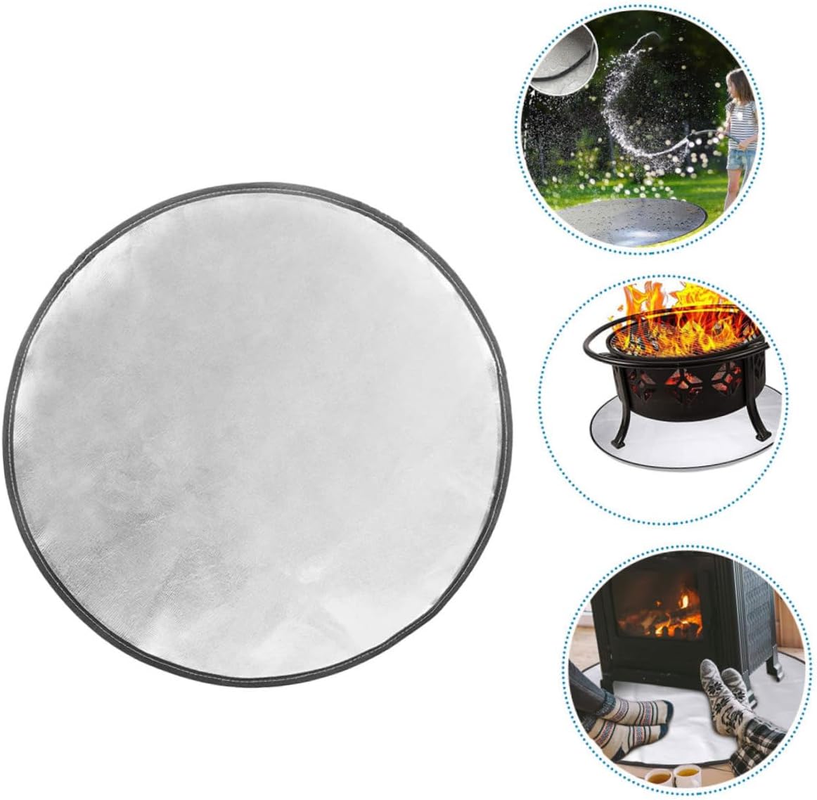 Fire Pit Floor Protector Mat Portable Fire-Resistant Camping BBQ Pad Heat and Corrosion Resistant Stove Accessory Lightweight Reusable Grass Shield for Outdoor Use