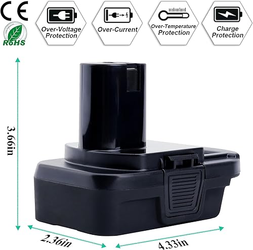 Miniatura 7 de Lasica Adaptador compatible con batería DeWalt de 20 V y compatible con batería Milwaukee M18 para repuesto para paquetes de baterías de