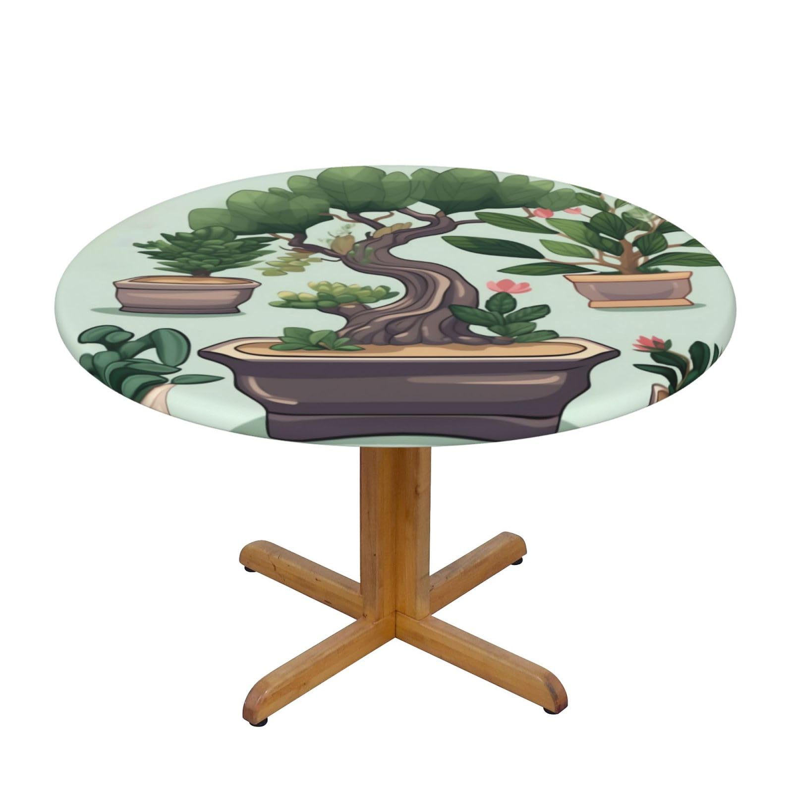 Nappe ronde bonsaï élastique idéale pour repas en terrasse et jardin