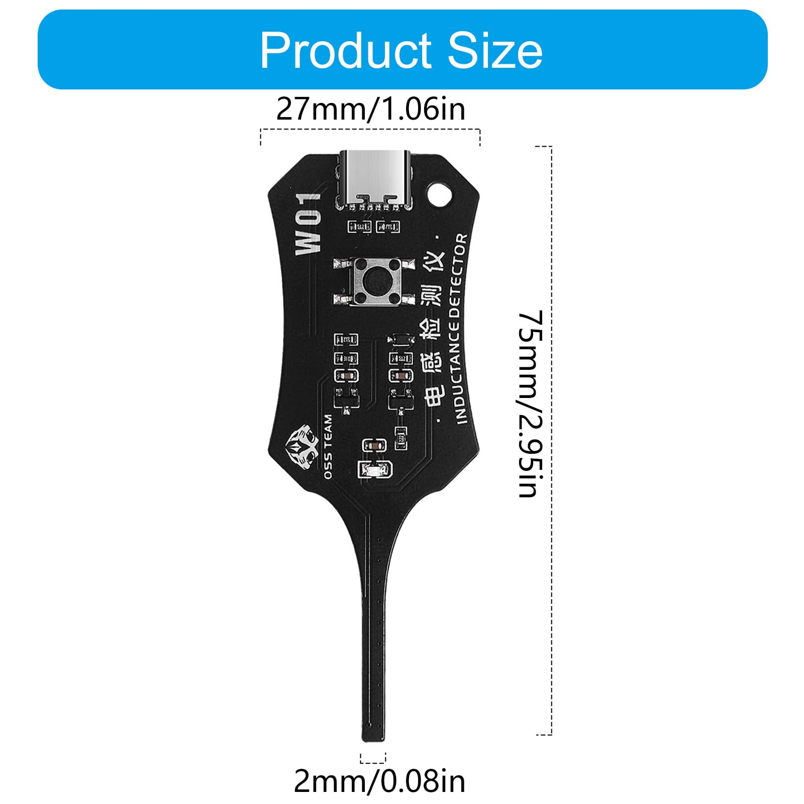 Tester universale di induttanza W01 Rilevatori induttori con costruzione compatta e capacità di rilevamento immediato dei guasti Rilevatori di induzione elettromagnetica