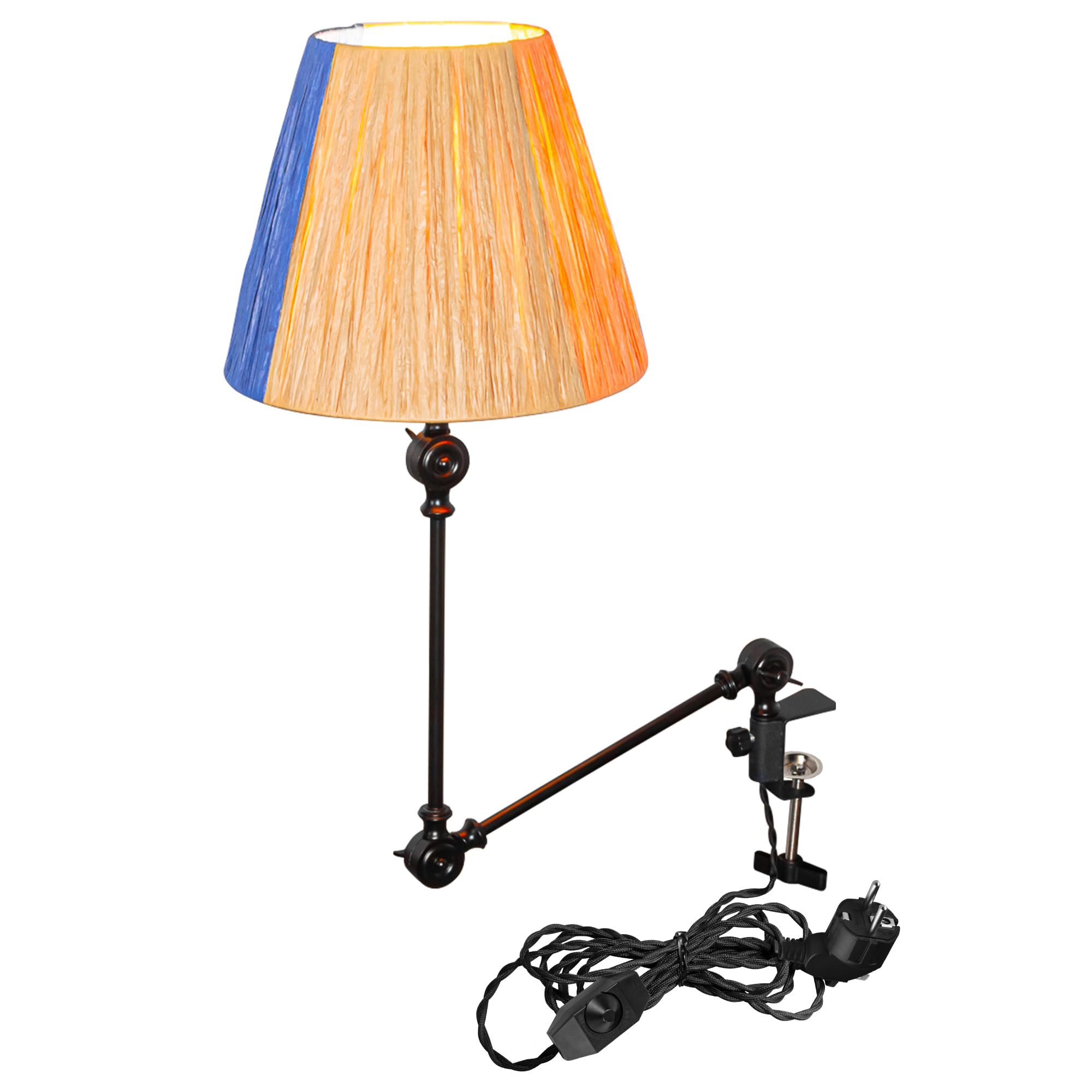 Retro Klemmleuchte,1 Packung Leselampe mit 2,5 m Kabel, Dimmbar Nachttischlampe,Augenpflege Schreibtischlampe für Büro Heimgebrauch, E27 Lampenhalterung TD0752