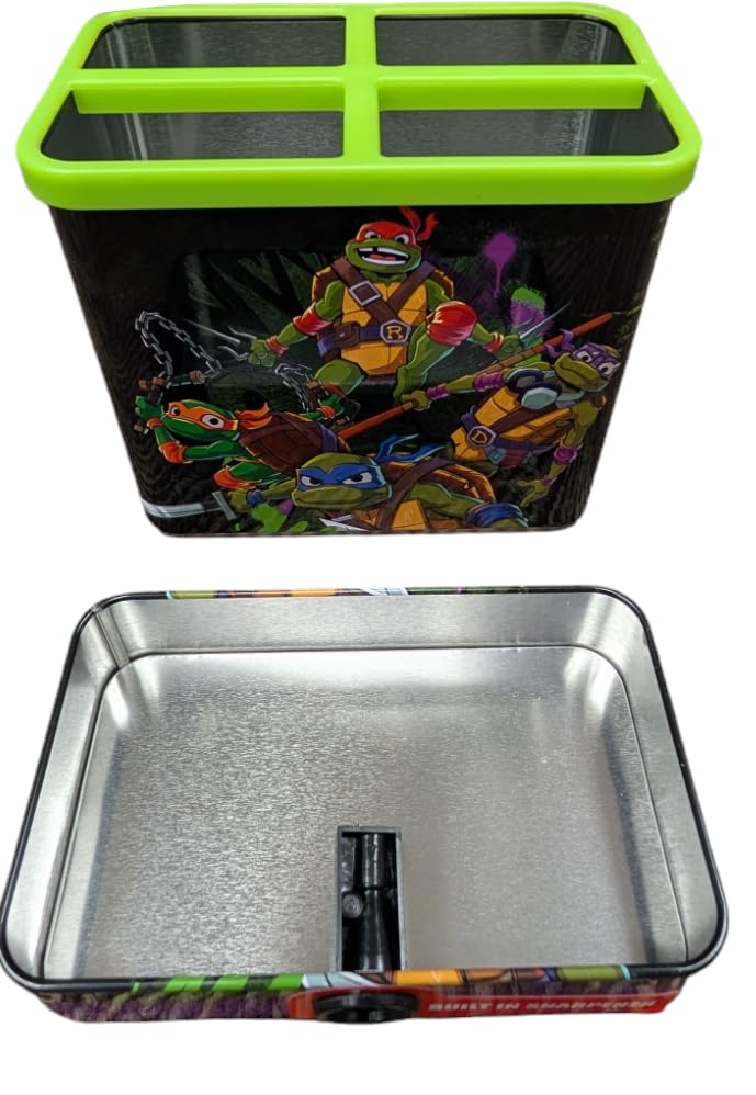 Image of Tin Organizer with Sharpener at Bottom, TMNT