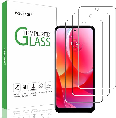 Protector de pantalla de vidrio templado compatible con Moto G Power 2022, (6.5 pulgadas) sensible al tacto, compatible con fundas, dureza 9H