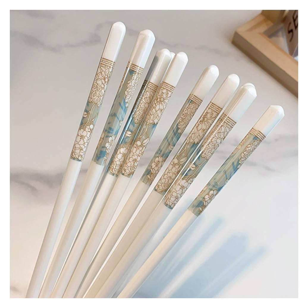 Copchette en Porcelaine Cadeau de Fleur, Baguettes Chinoises en os de la Chine, Baguettes Premium réutilisables, Lave-Vaisselle à Haute résistance à la température 5 Pairs