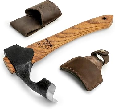 BeaverCraft مزورة Adze Axe Wood Carving - Curved Woodworking Adze AX2 مع مقبض خشبي لوعاء مزراب - أداة نحت ملعقة - أدوات الضرب ، الأحقاد