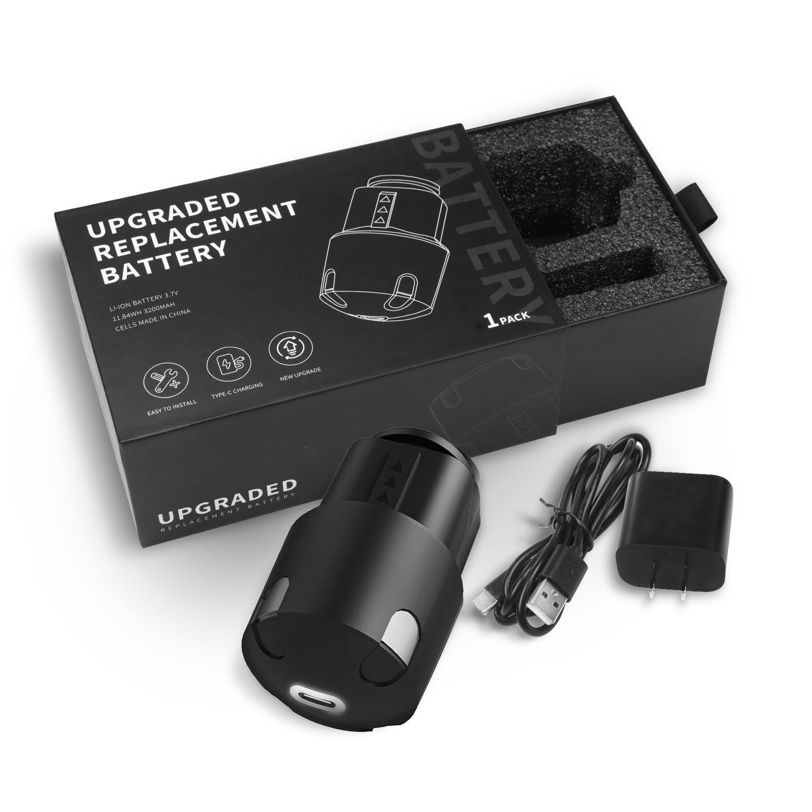 Replacement Battery with Type-C Kit Compatible with Andis AGR BGR(1 Pack)