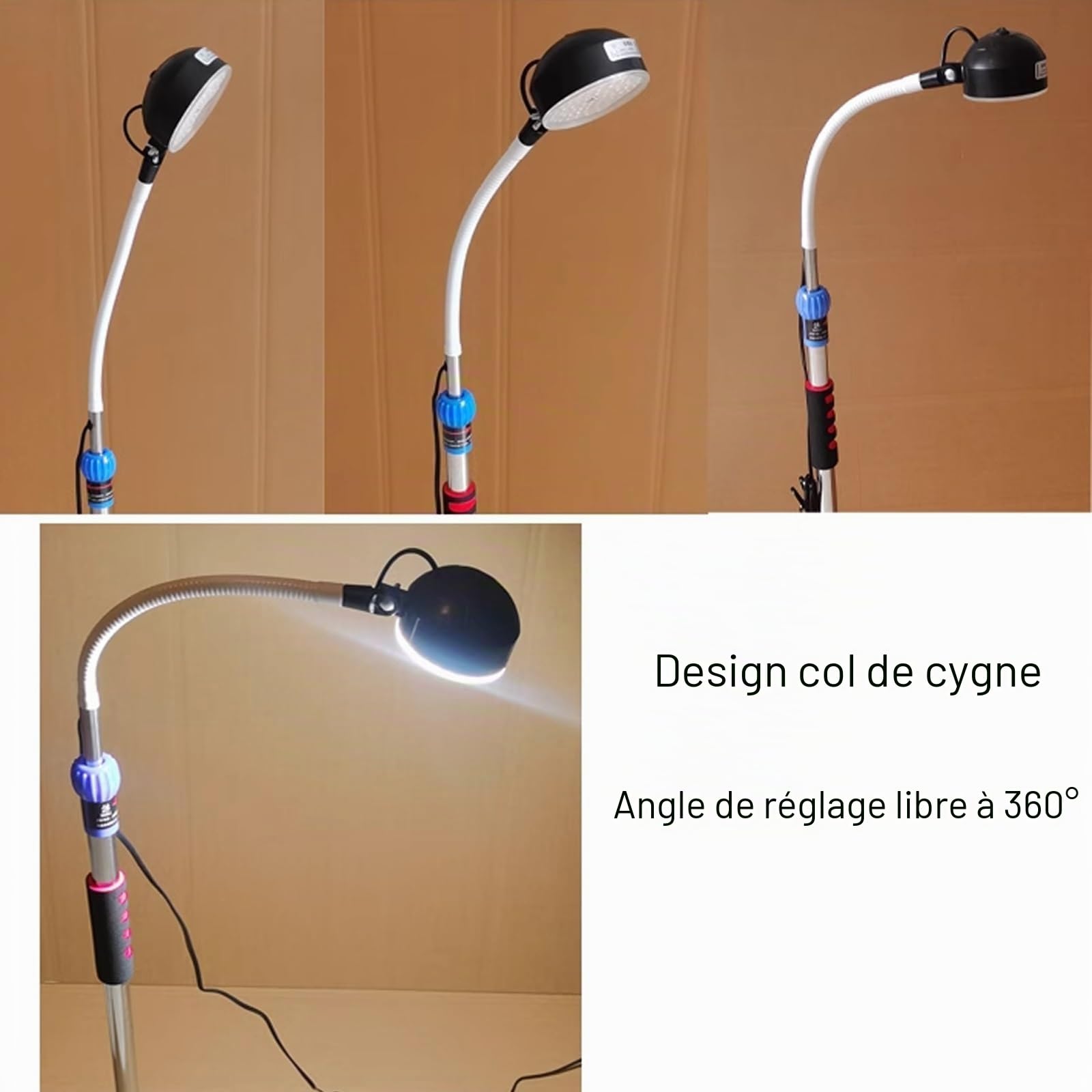 Lampe d'Examen Médical LED Sur Pied, Lumière d'Examen LED Éclairage Haute Luminosité, Tête Rotative À 360° pour Gynécologie, Oto-rhino-laryngologie et Dentisterie