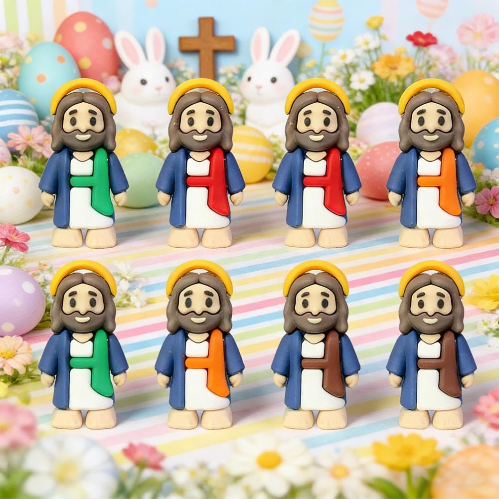 50 Pcs Mini Jesus Figures, Little Jesus Figurines Easter Tiny Christ Figure, Miniature Figurines Easter Jesusto Hide and Seek Religious Party Favours Gifts, for Friends and Family
