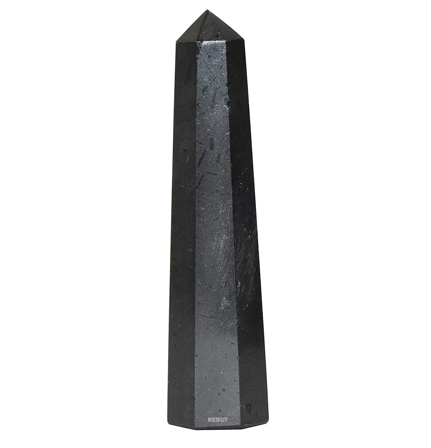 REBUY Black Tourmaline Wand Crystal Healing Wand Meditation Crystal Wand, Size 90-100 MM