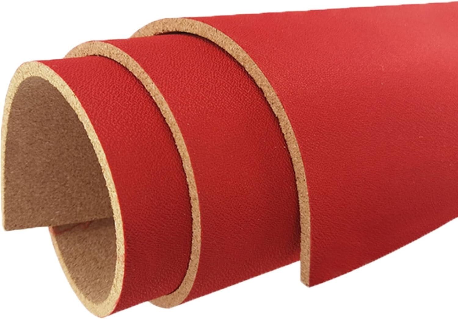 Rouleau de feuille de liège autocollant de grande taille pour décoration murale, loisirs créatifs, 8 mm d'épaisseur, rouge - Rouleau de feuille de liège - Parfait pour les œuvres d'art, les