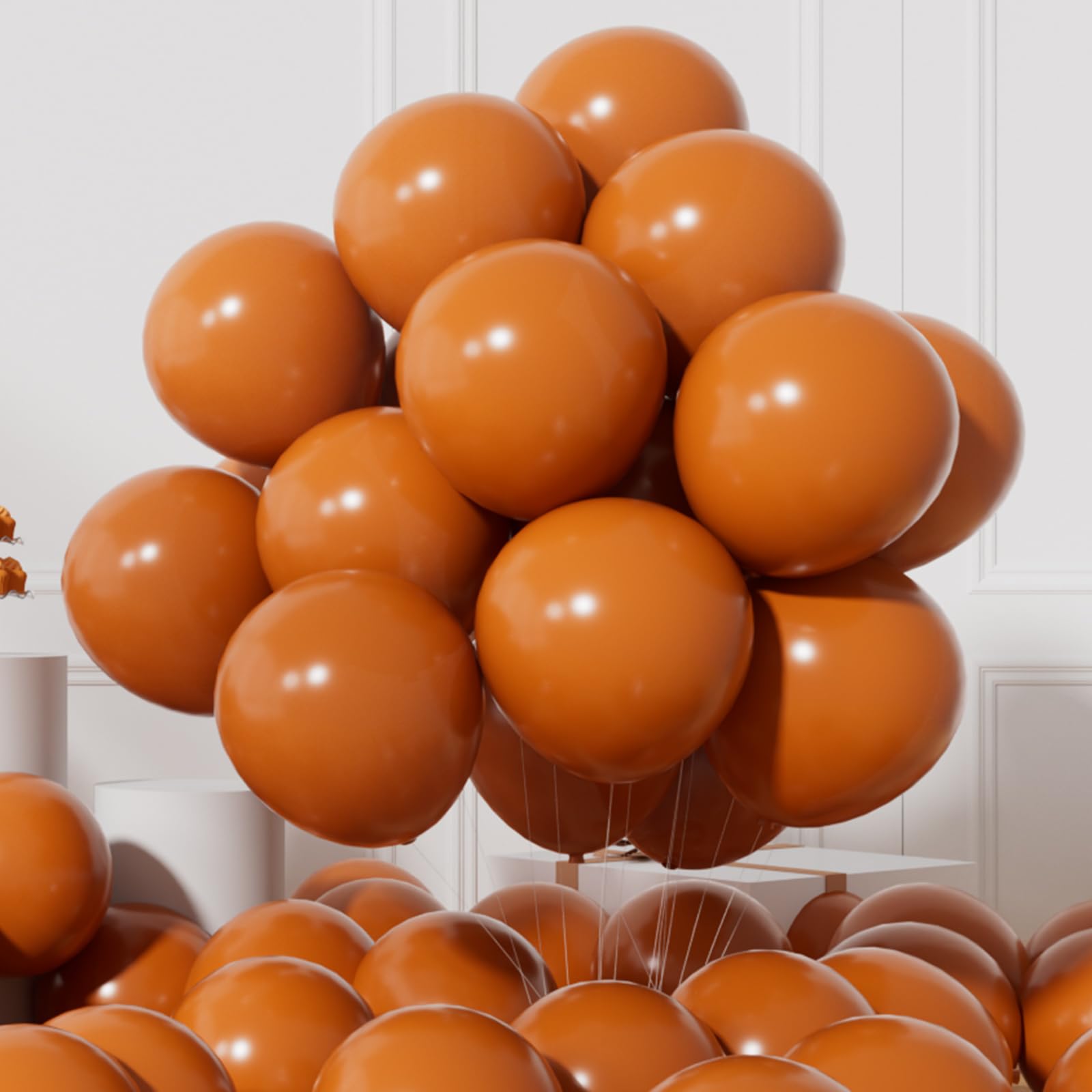 AULE Orange Balloons: 12 inch 50 Pcs Matt Orange Balloons Latex Helium for Halloween Thanksgiving Birthday Autumn Theme Party Decoration