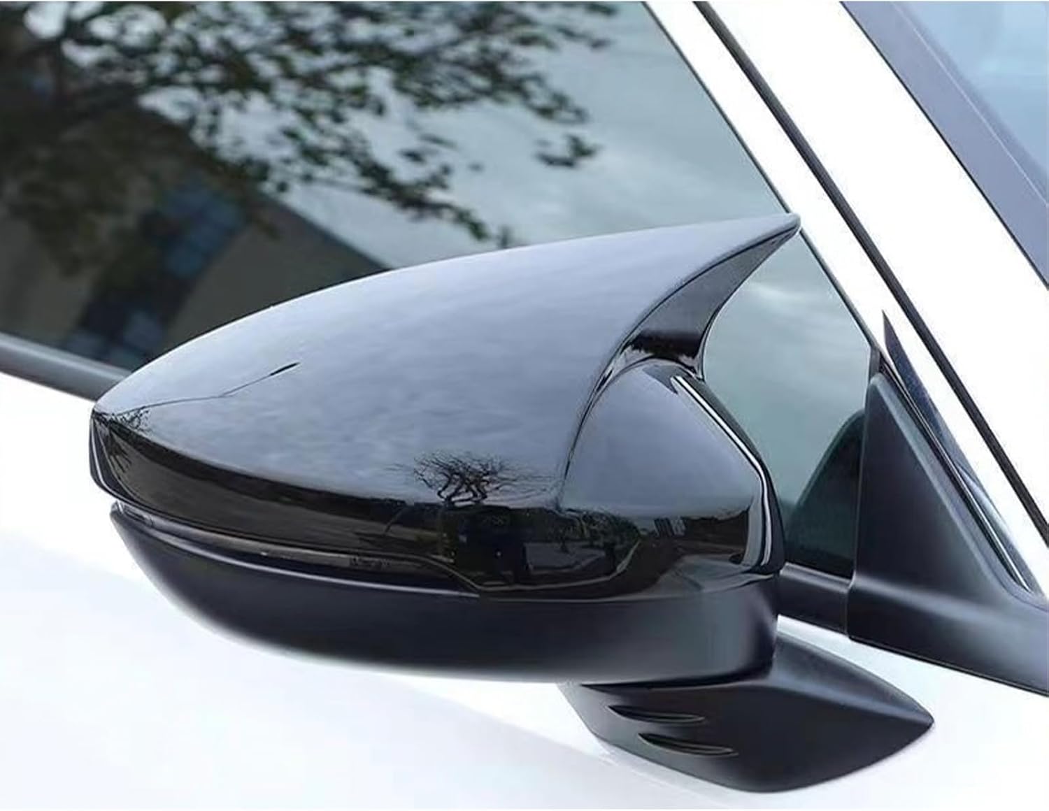Side View Mirror Cover Compatible with Civic 2022-2025 Exterior Sport Door Side Rearview Mirror Caps Decoration Glossy Black (with Light Groove,fits turn signals)