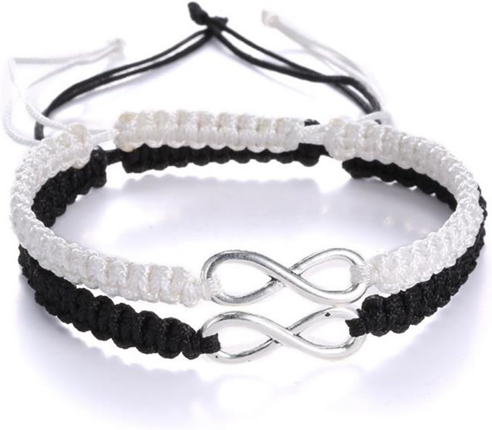 Couple Bracelets His and Hers 8 Infinity Bracelets Jewelry for Lover Girlfriends Wrist