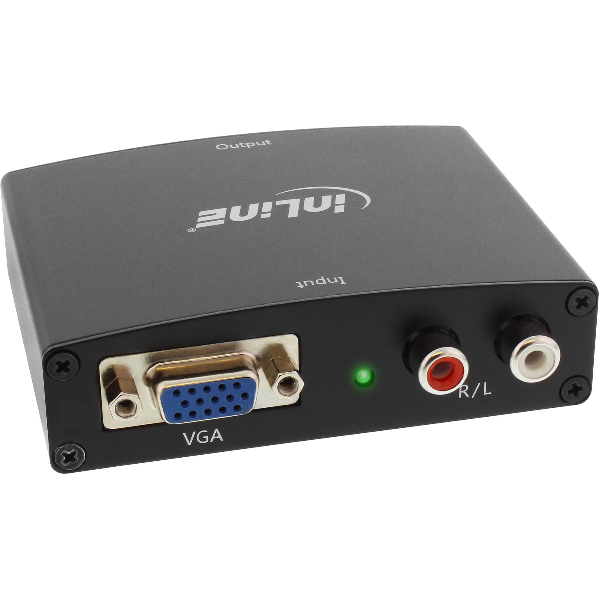 InLine 65004 Konverter VGA+Audio zu HDMI, Eingang VGA und Cinch Audio Stereo, Ausgang HDMI, inkl. Netzteil