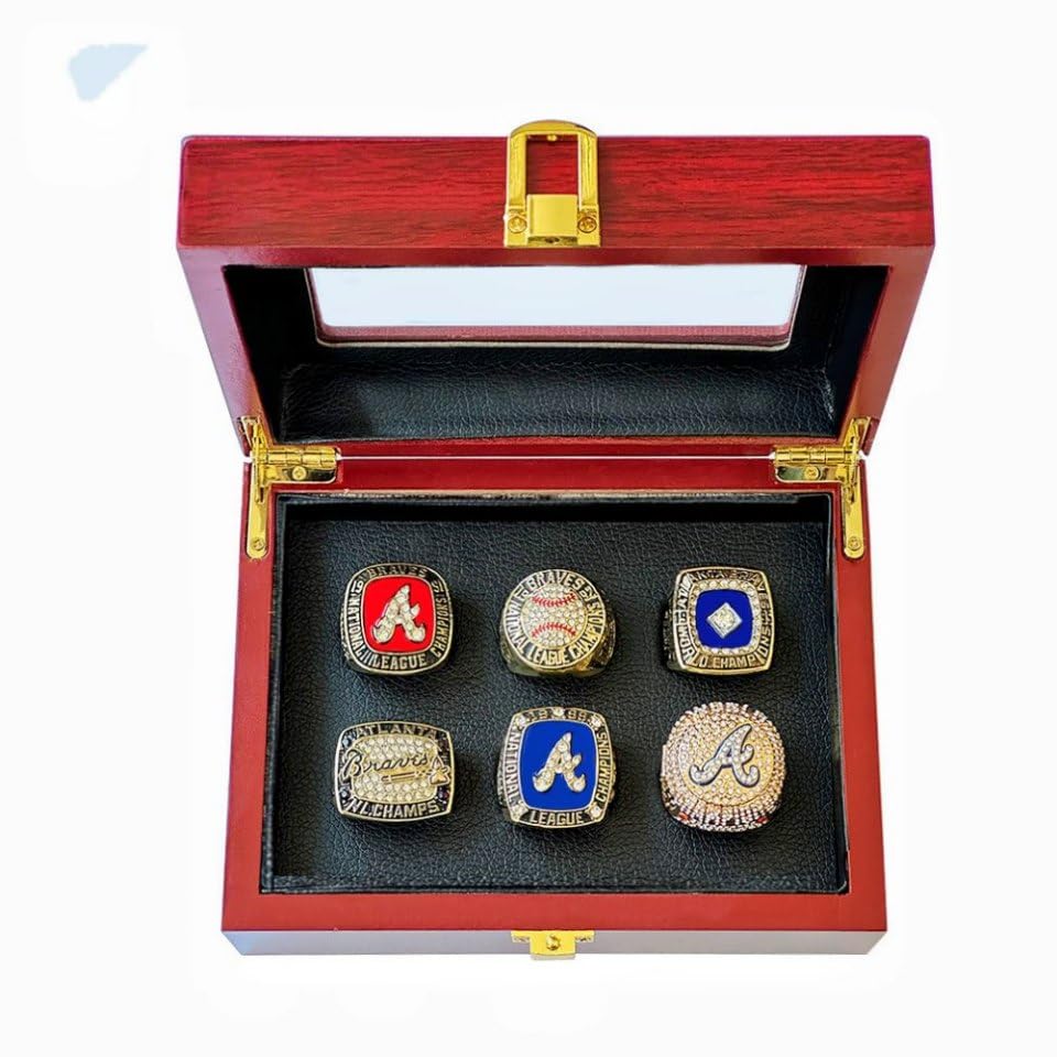 CLASSIC SERIES ATL 1914-2021 CHAMPIONSHIP RING 6-Times Brave #Rarity Luxury Commemorative Sports Fan Detail Super Gift - Glory Collect Various Festivals Occasions with Sandalwood Box