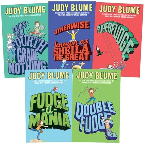 Judy Blume's Fudge Series 5-Book Collection - Tales of a Fourth Grade Nothing, Otherwise Known as Sheila the Great, Superfudge, Fudge-a-Mania, Double Fudge (Ages 8-12)