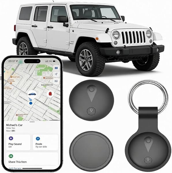 GPS Car Tracker, Mini Magnetic Car GPS Tracker, Compatible with iOS and Android, Real Time Tracking Tracker No Subscription, Hidden Child Tracker for Vehicles, Pets and Luggage, Black