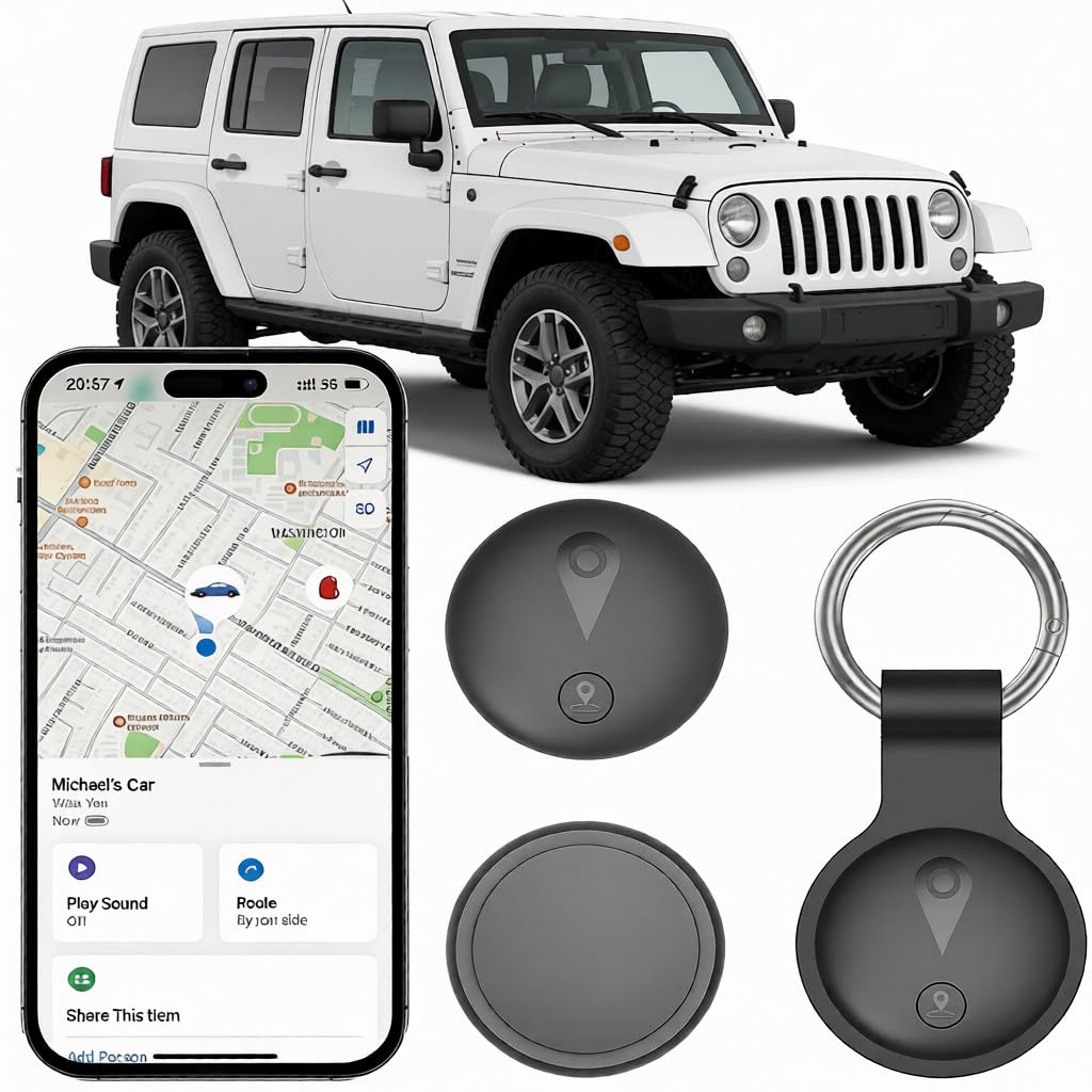 Localizzatore GPS per Auto, Mini Tracciatore Magnetico Senza Sottoscrizione, Compatibile con Android/iOS, Tracciamento in Tempo Reale, Impermeabile IP68, Compatto per Auto, Animali e Bagagli, Nero