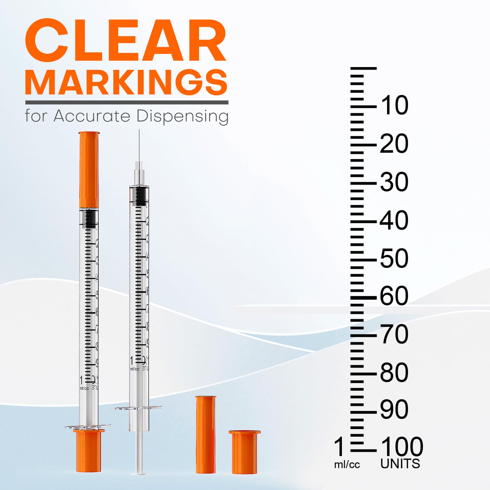 U-100 1mL/cc Lab Syringes with 30G 1/2" (12.7mm) Needle, Pac -3