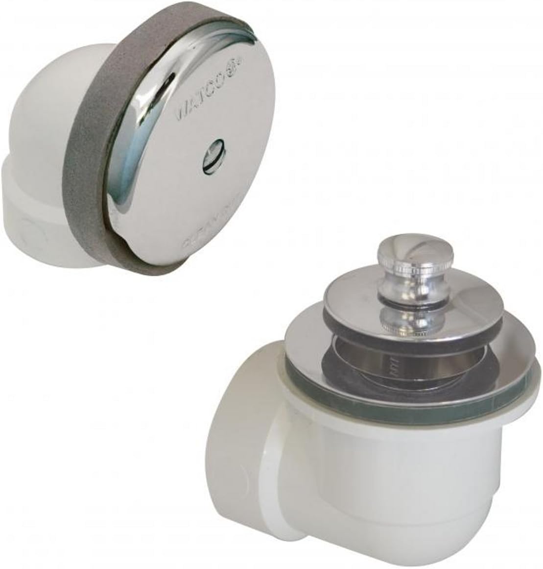 Watco Manufacturing 601-PP-PVC-BN 1.5-Inch Schedule 40 PVC Piping Push Pull Bath Waste Half Kit, Brushed Nickel