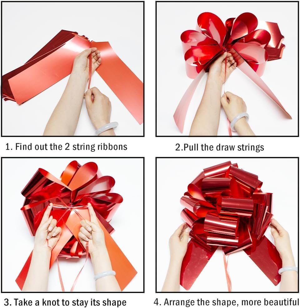 Image of 1Pcs Large Gift Bow,14 Inch Giant Large Pull Bow Big Bow,Great Gift Bows for appliances,Bikes,Table Decorations and Party Events (Matte-Red)