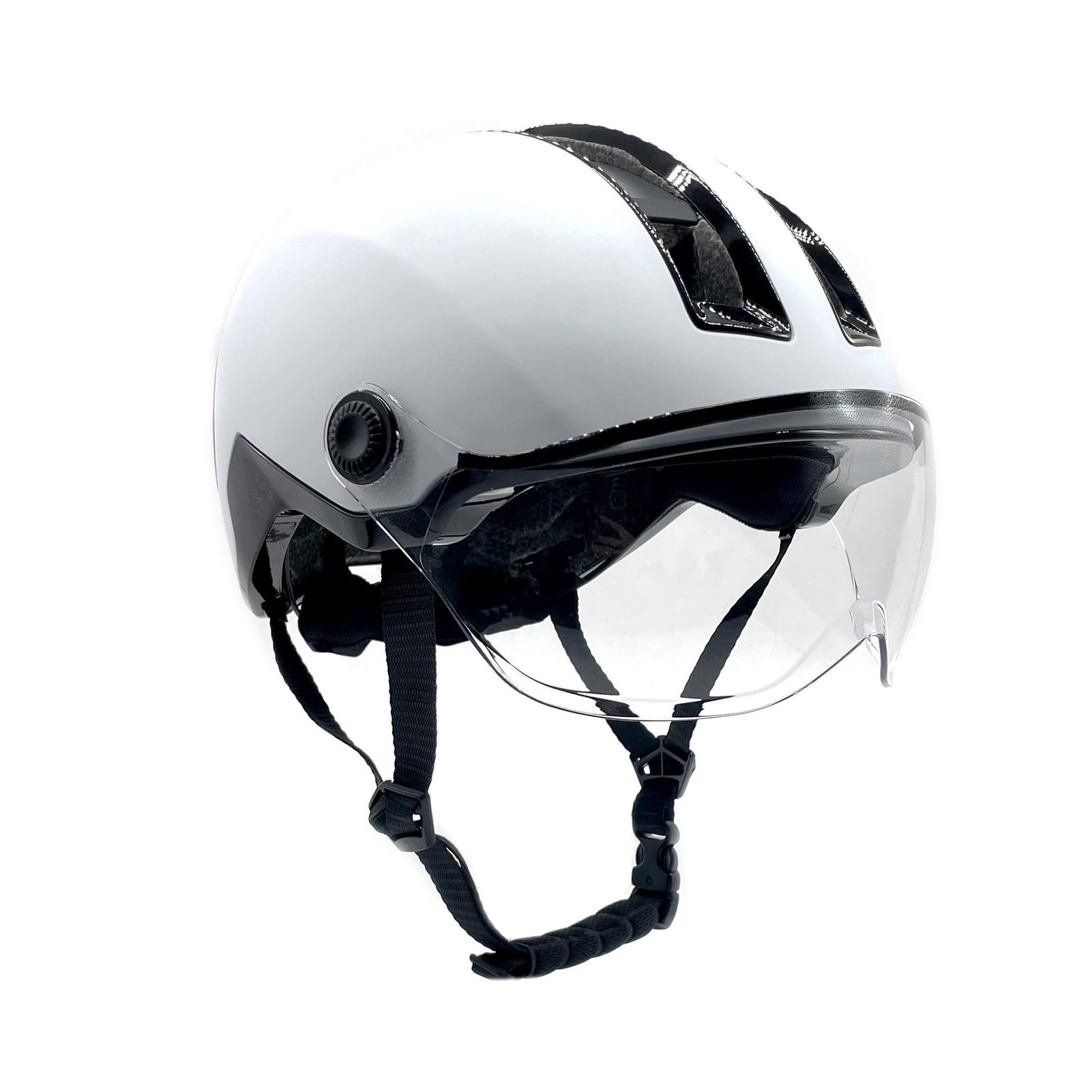 POENVFPO Casco de Bicicleta, Casco de Ciclismo de Carretera ABS PC con Pantalla LED, Espejo de Viento Ajustable, Diseño Ligero Recargable de 800 MAh para Viajeros y Ciclistas Adultos