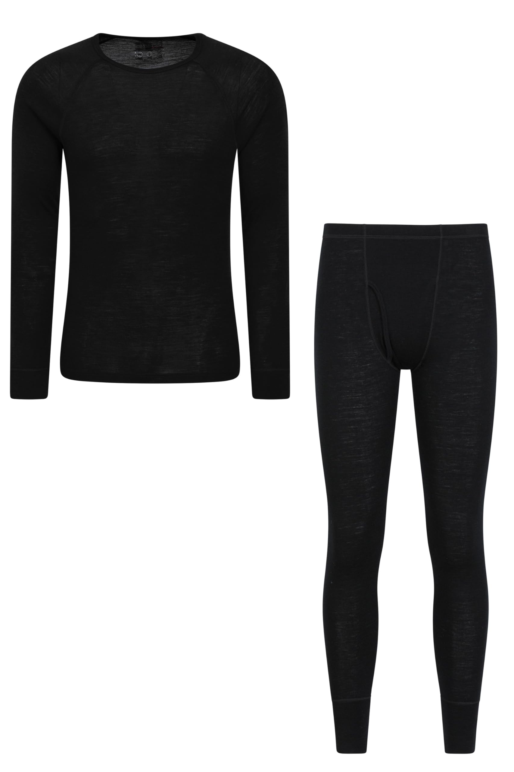 Mountain Warehouse Merino Mens Thermal Top & Pant Set Black 4XL