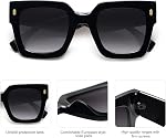 SOJOS Vintage Lunettes de soleil carrées surdimensionnées pour les femmes,Retro femmes de luxe grandes lunettes de soleil UV400 Protection SJ2194 DANA