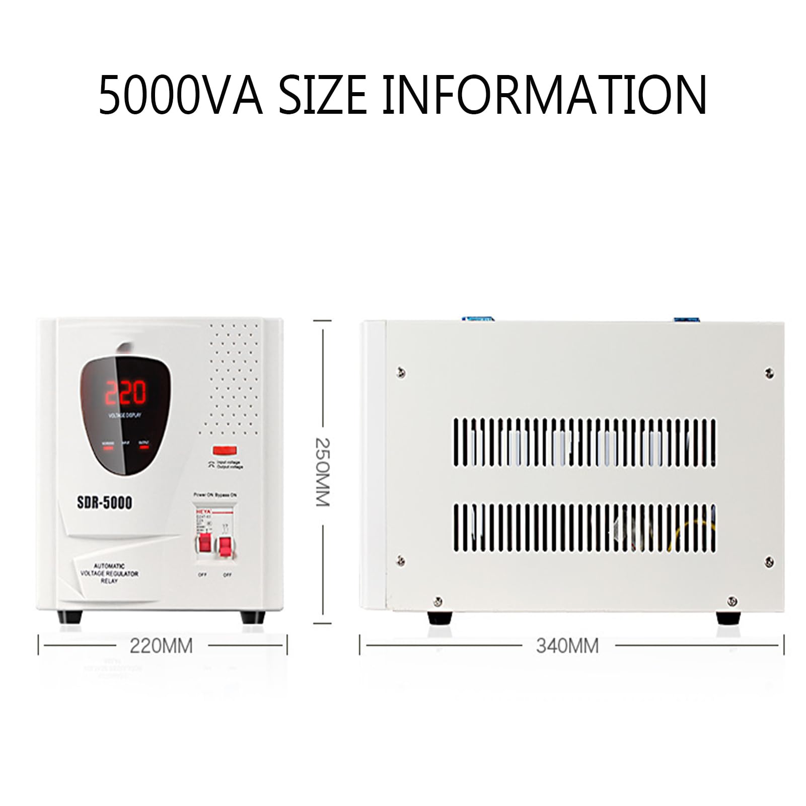 Regolatore di Tensione, 220V Alta Precisione Automatica Monofase Uso Domestico Stabilizzatore di Tensione AC Apparecchio Regolatore Protettore per Elettrodomestici Instabili,5KW
